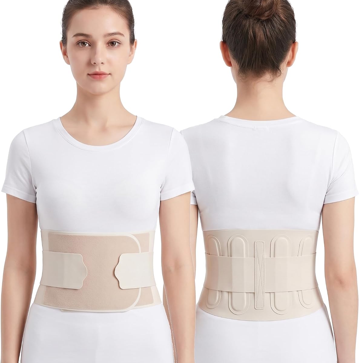 Hypoke® Women's Workday Wear Ultra Thin Back Brace Under Clothes, Invisible with Smooth Low Profile Fit, 4 Flexible Stays & Cool-Touch Inner Lining Lightweight Lumbar Support for Sitting at Desk