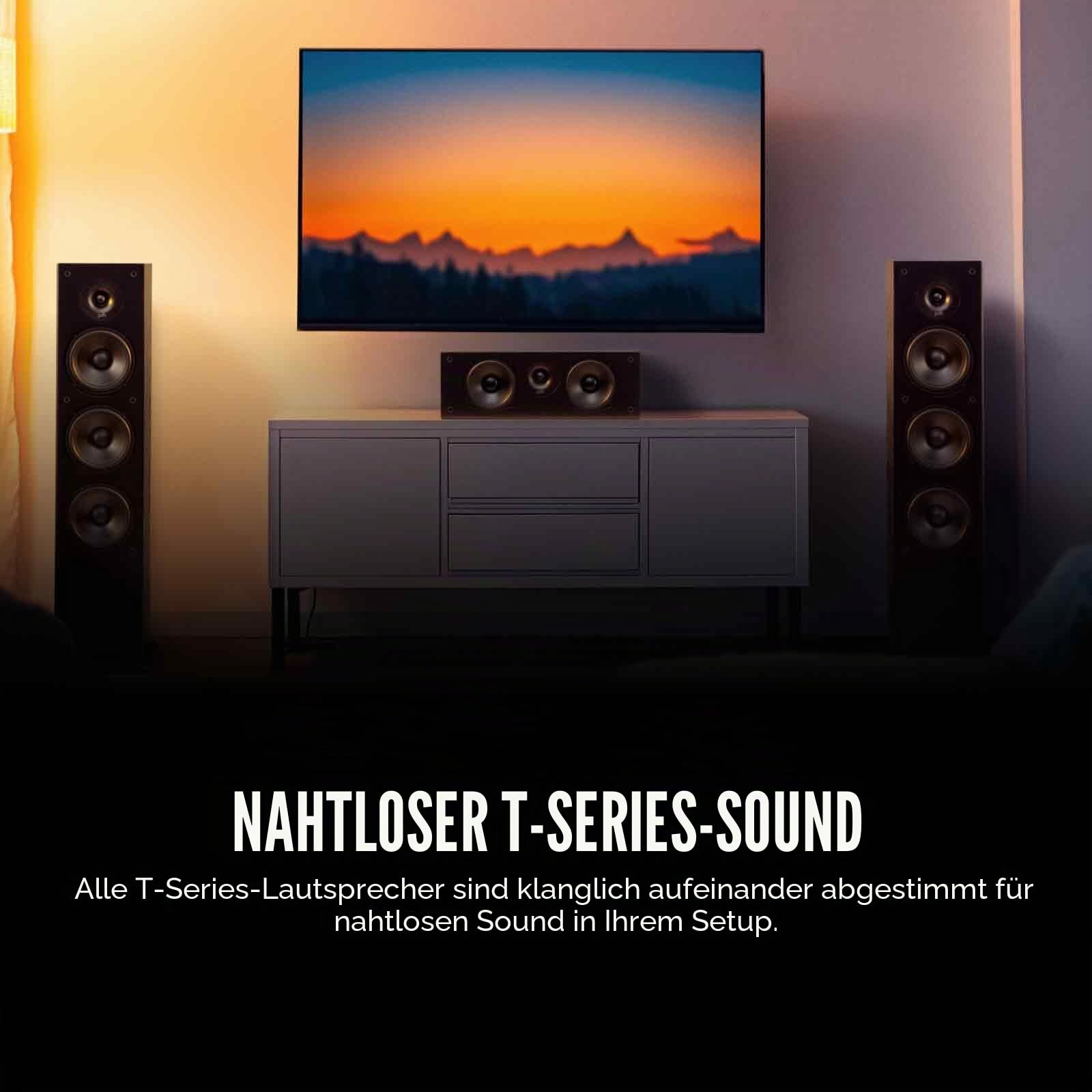 Polk Audio T50 Standlautsprecher, HiFi Lautsprecher für Musik und Heimkino Sound, passiver Full Range Lautsprecher, 20-150 Watt, 8 Ohm, 38Hz – 24kHz (Stück)