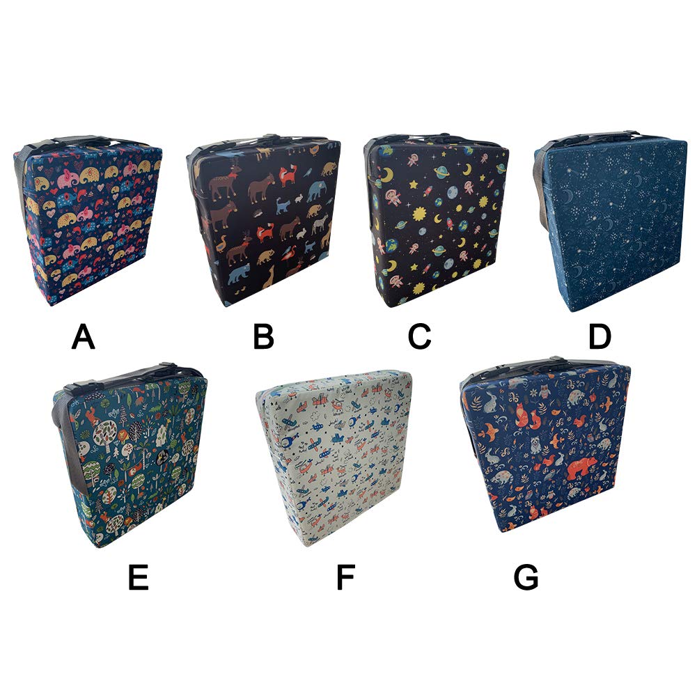 Cuscino Per Seggiolone Bambini Stampato, Regolabile E Lavabile 32x32x8 Cm - Con Cinghie Per Sedie
