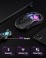 GravaStar Mercury X Pro 49g Wireless Gaming Egér 8K Dongle, 32000 DPI PAW3950 Szenzor, 8000Hz Polling 8