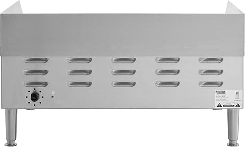 Miniatura 3 de Kratos Plancha eléctrica comercial de 24 pulgadas, parrilla de acero inoxidable con parte superior plana para restaurantes, 208240V, 2675-3560