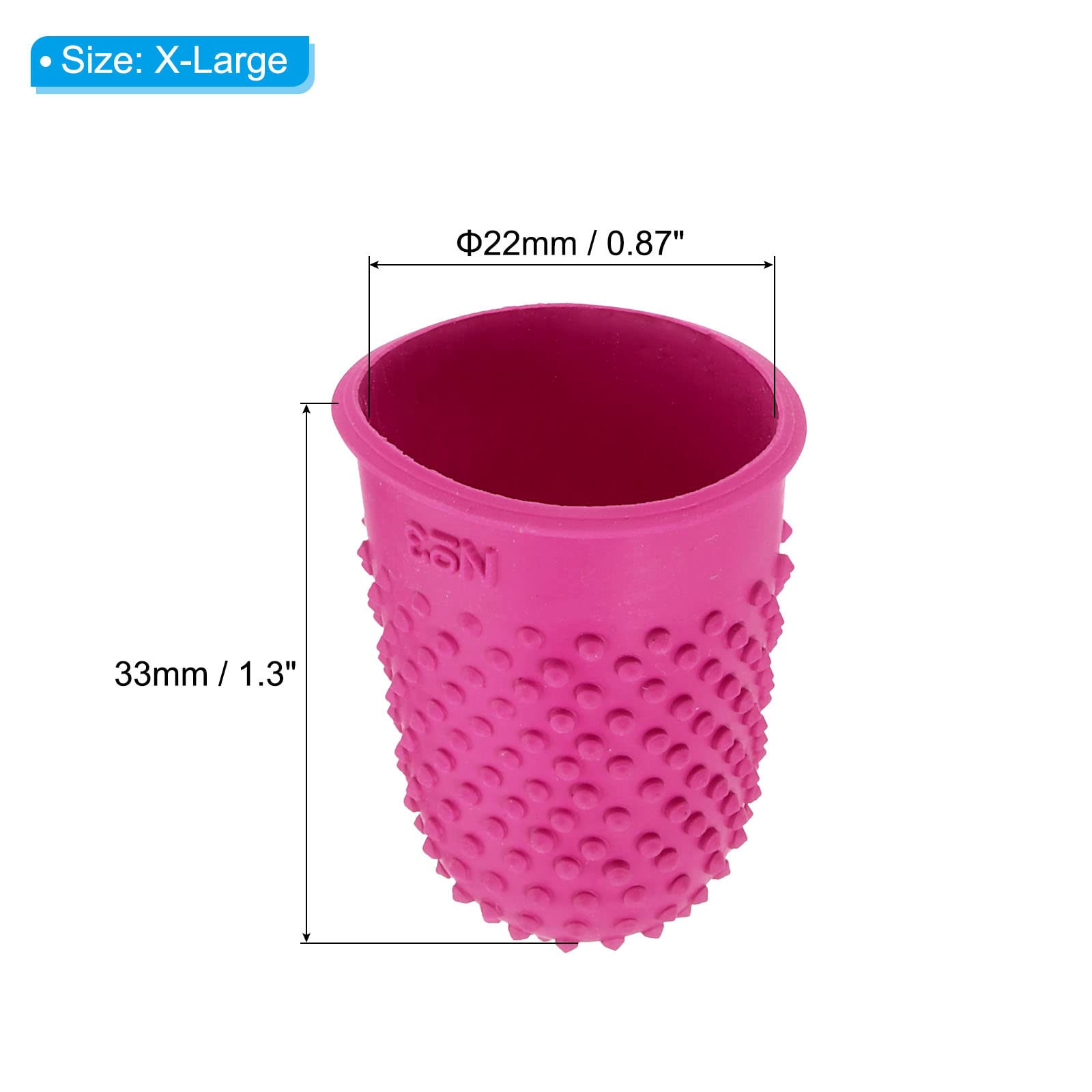 PATIKIL Goma Dedo Puntas Silicona Pulgar Protector Cubiertas 10 Pieza XL Rosa Rojo