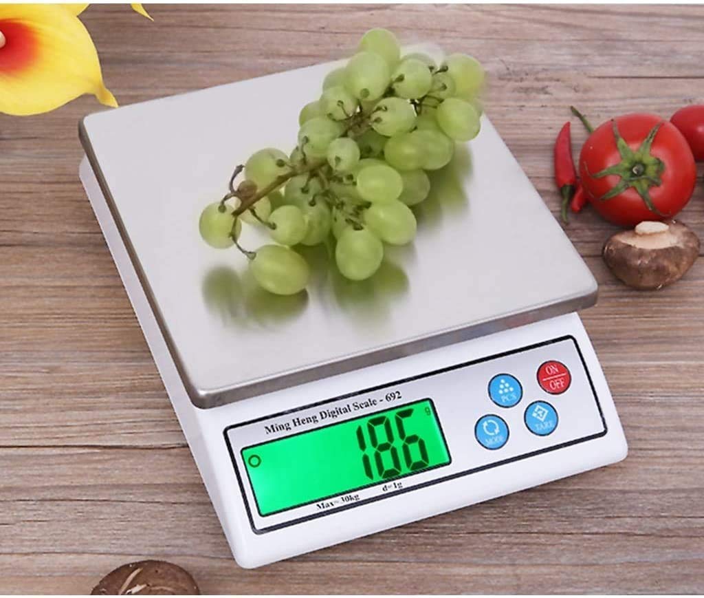 Mini balance électronique en acier inoxydable avec écran LCD pour bijoux Blanc 30 kg/1 g
