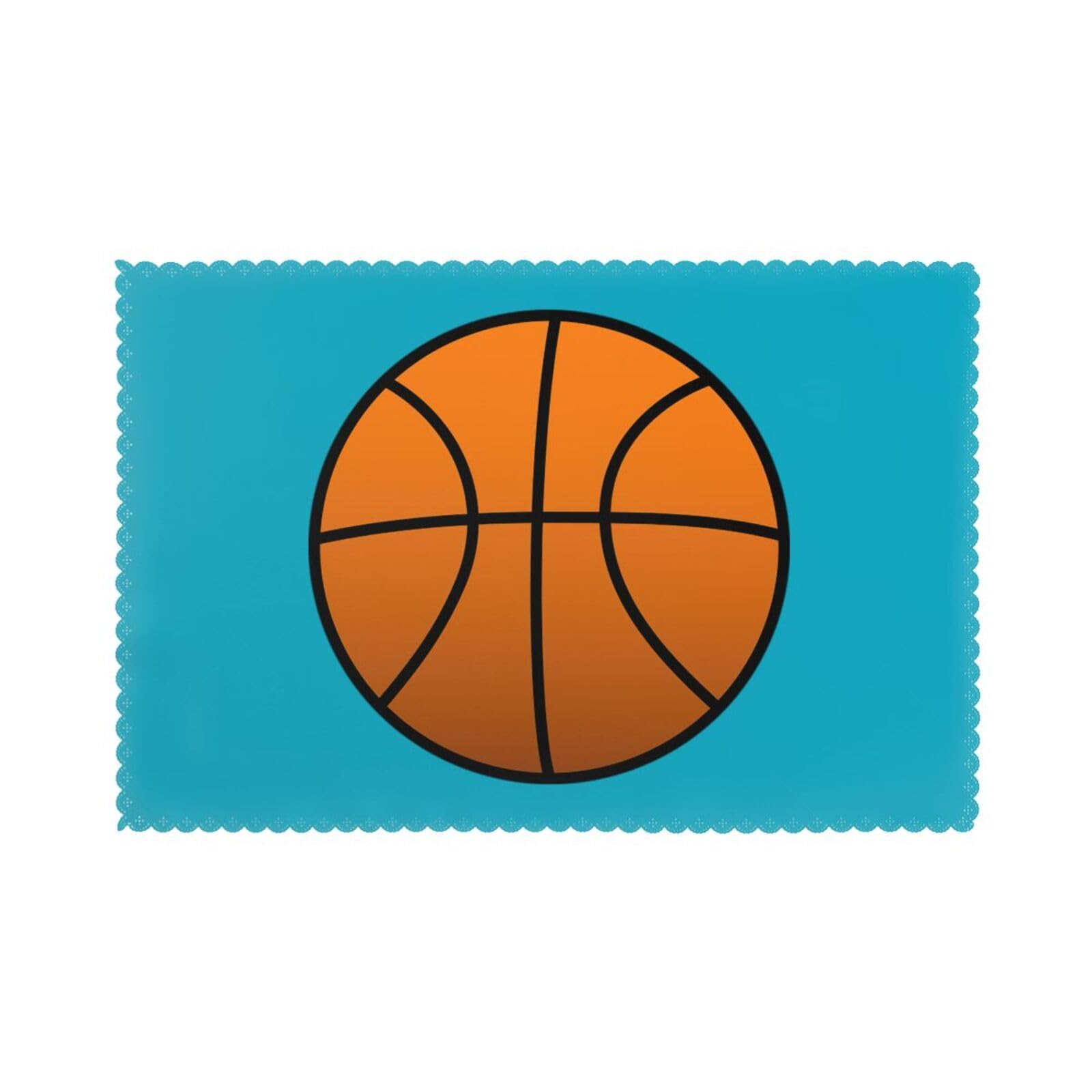basketball Print Placemats for Dining Table Set of 6 12x18 Inch Table Mats for Party Kitchen Dining.