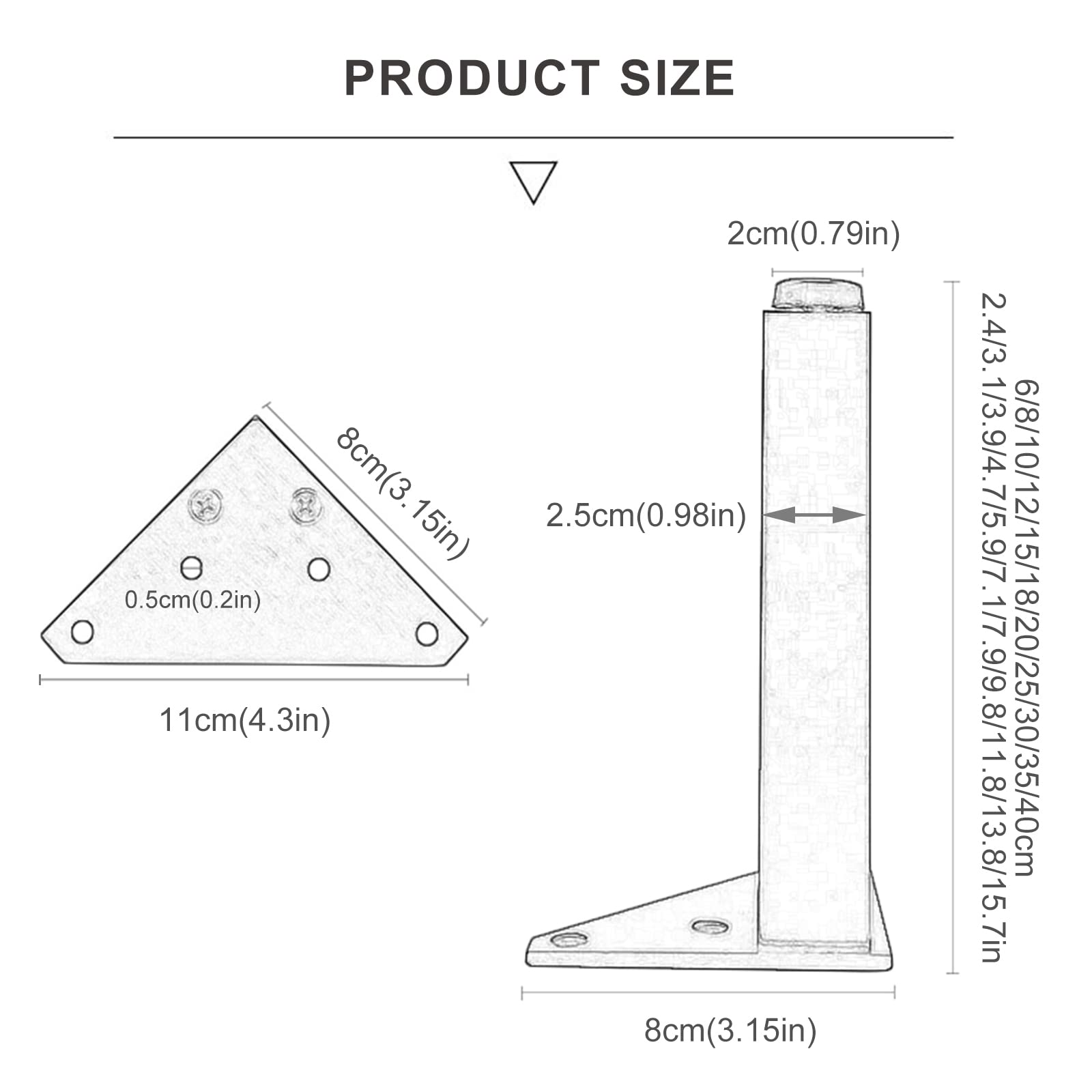 Regulowane metalowe nogi meblowe, zestaw 4 nowoczesnych nóg do sofy DIY, do kuchni/łazienki, 10 cm, czarne, wymienne nogi do szafek, biurek i stolików kawowych