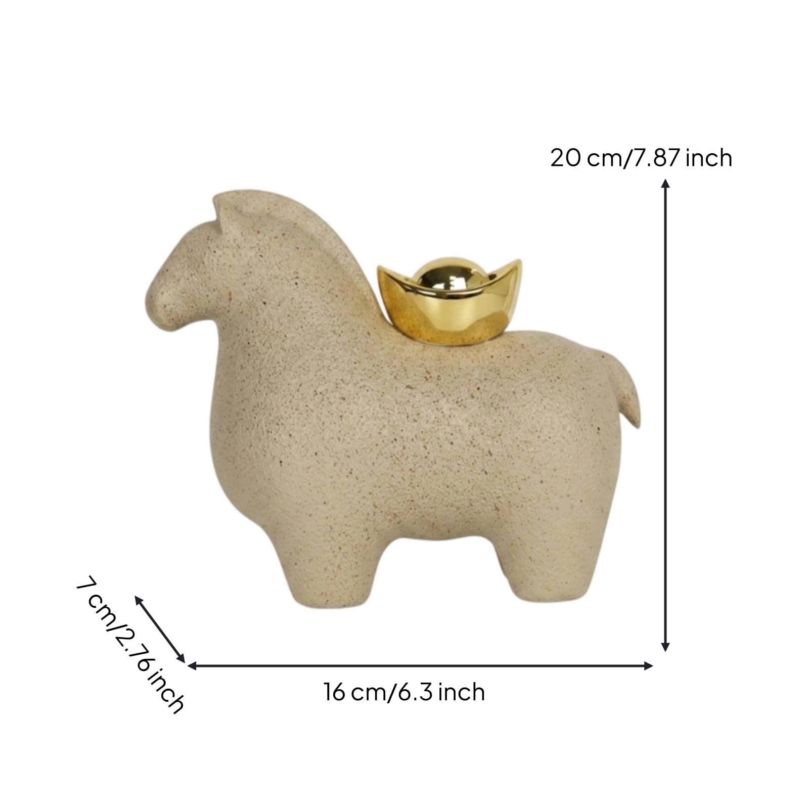 Caballo con Lingote Elegante Figura corativa Caballo con Textura Figura Resina para Recibidor, Style to 3