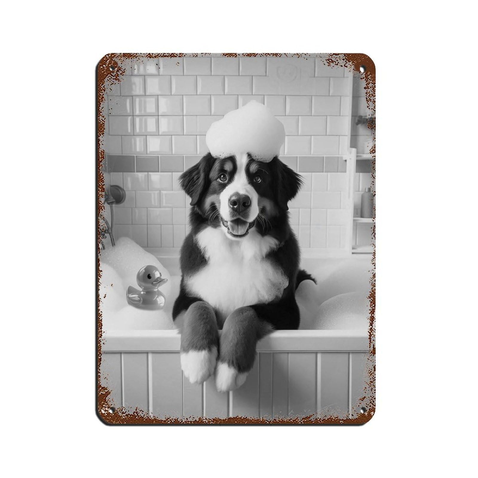 Lxwnze 30L X 40W Cm Bernese Mountain Dog Retro Poster Metal Tin Sign Chic Art Retro Iron Painting Bar People Cave Cafe Family Garage Poster Wall Decoration 12X16inch(30X40cm)