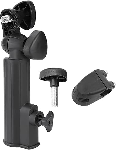 Qiilu Soporte universal para paraguas para golf, carrito de empuje, de nailon negro, soporte de paraguas para carrito de golf, soporte de plástico,