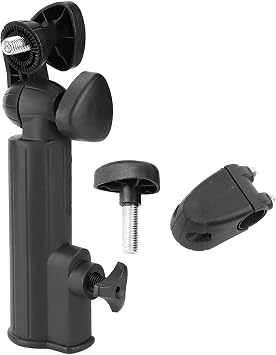 Qiilu Umbrella Holder Universal Umbrella Holder for Golf Push Cart Black Nylon Golf Push Trolley Umbrella Holder Plastic Stand Pull Cart Black