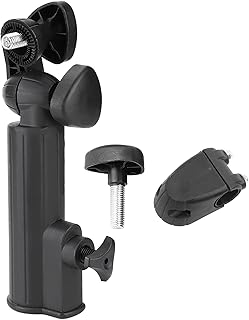 Qiilu Caddytek Umbrella Holder Universal Umbrella Holder for Golf Push Cart Black Nylon Golf Push Trolley Umbrella Holder Plastic Stand Pull Bike Cart Black