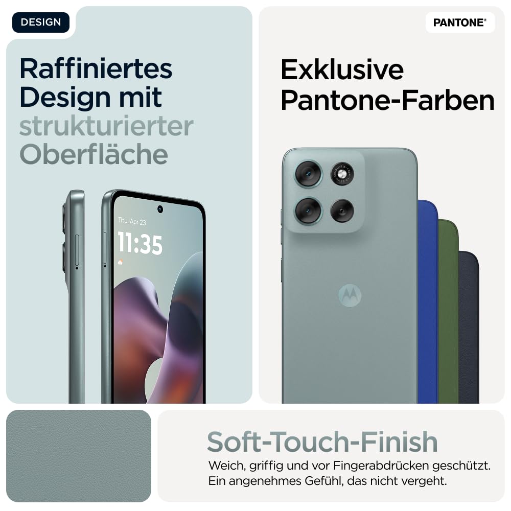 Motorola Moto g56 5G Smartphone (6,72“-FHD+-Display, 50-MP-Kamera mit Moto-AI, 8/256 GB, 5100 mAh, Android 15) Pantone Gray Mist, inkl. Schutzcover