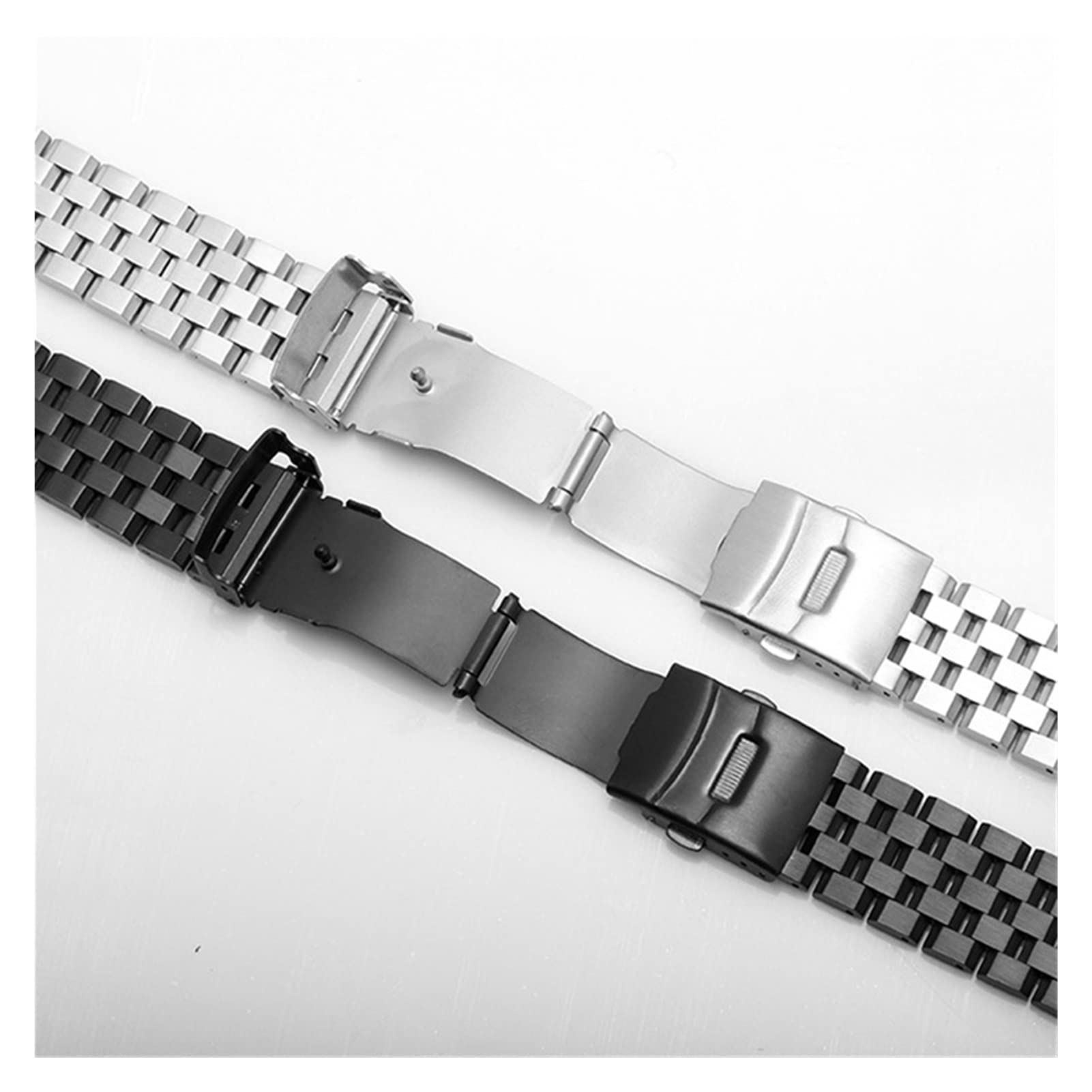 Fanda di orologi in metallo Premium Solid in acciaio inossidabile cinghie da uomo Donne Black Silver Wristband 26mm 24mm 22mm 20mm 18mm
