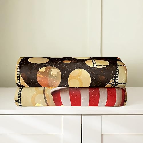 Miniatura 4 de Manta de felpa de cine vintage, para niñas y niños, diseño de póster de cine, manta de franela de forro polar de palomitas de maíz para todas las