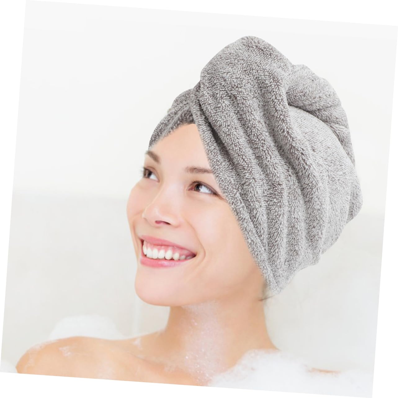 MAGICLULU 4 Juegos Gorro para Cabello Seco Gorro para Secar El Cabello Mojado Turbantes para Mujeres Gorra De Pelo Seco Mujer Toalla para Secar El Cabello Vellón De Coral Grey 2 Piezas * 4