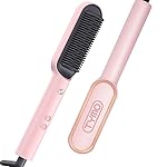 TYMO Ring Hair Straightener Brush - Hair Straightening Iron with Built-in Comb, 20s Fast Heating & 5 Temp Settings & Anti-Scald, Perfect for Professional Salon at Home, Sakura Pink