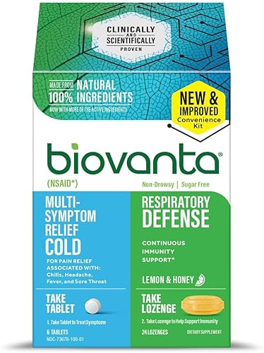 Biovanta Pastillas para garganta nuevas y mejoradas, kit de comodidad multisíntoma totalmente natural (6 tabletas, 24 gotas para la tos con miel y