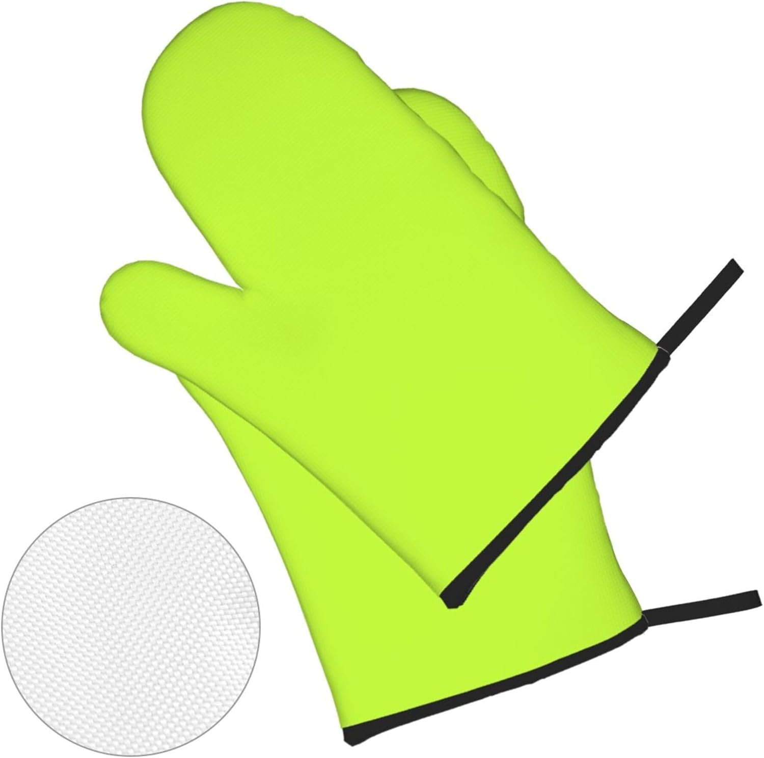 4PCS Oven Mitts and Pot Holders Sets, Solid Bright Lime Light Green Oven Mitts Set Heat Resistant Kitchen Microwave Gloves Safe for Baking,Cooking, BBQ