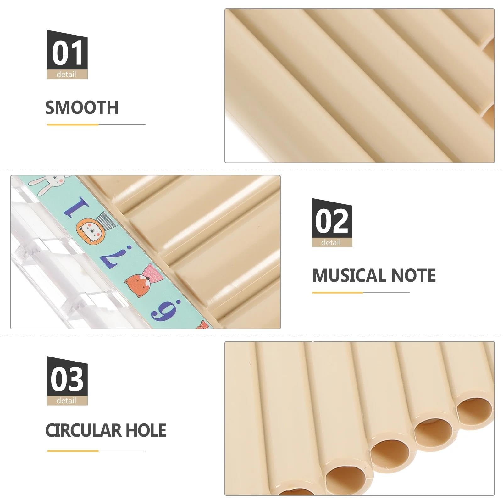 Ambú Para Principiantes Flauta De Pan 16 Tubos Instrumento Musical Principiantes Panpipes Escuela Portátil Abs Resina Panpipes