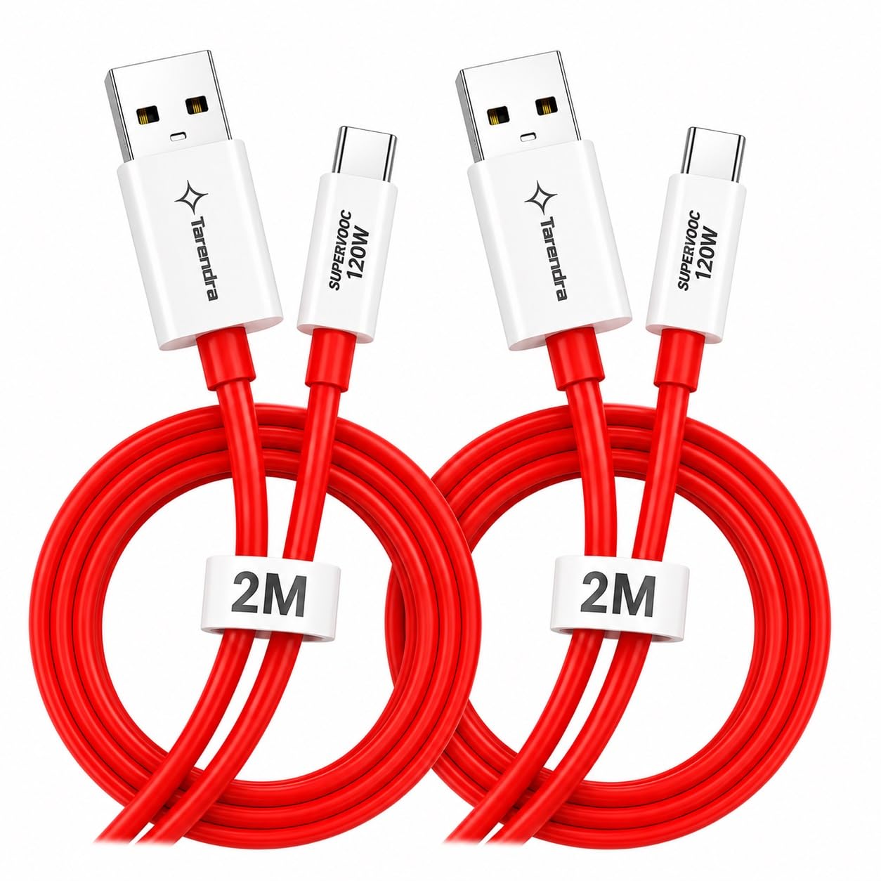 Pack of 2 120W 10A USB to Type C Fast Charging Cable 2 Meter | Unbreakable TPE SuperVOOC Data Cable | Fast Charge & Data Sync for OnePlus Oppo Realme Vivo Xiaomi Samsung Type C Devices-image-35