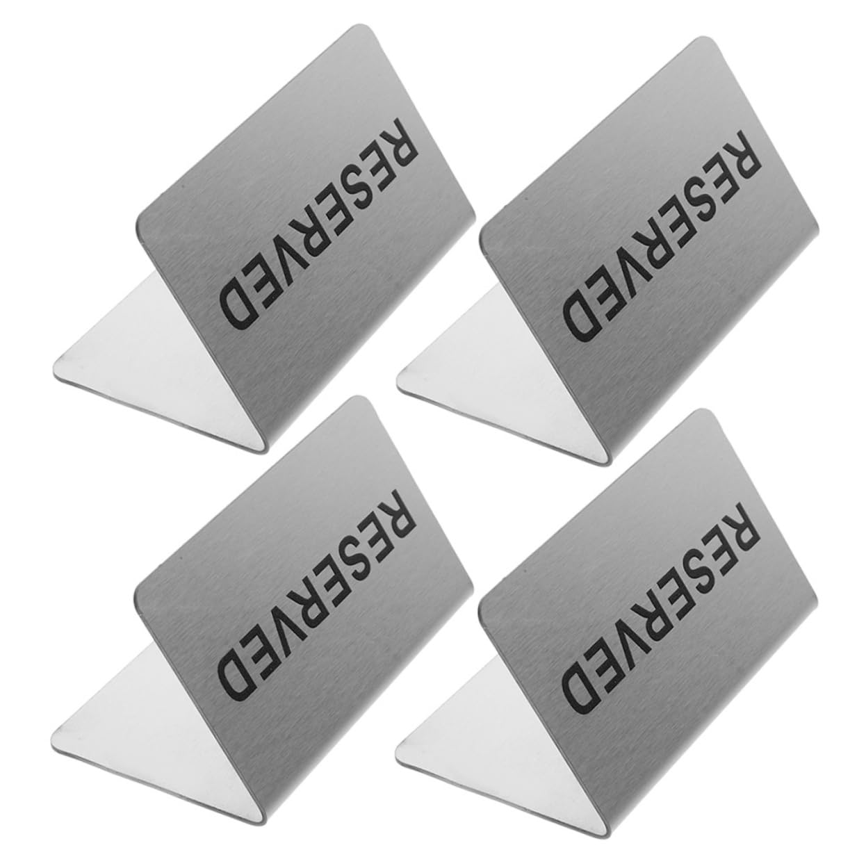 Anneome 4piezas Carteles De Mesa Reservados De Inoxidable Shape Para Restaurantes y Eventos De Doble Cara Elegantes y Duraderos Para Bodas y Conferencias