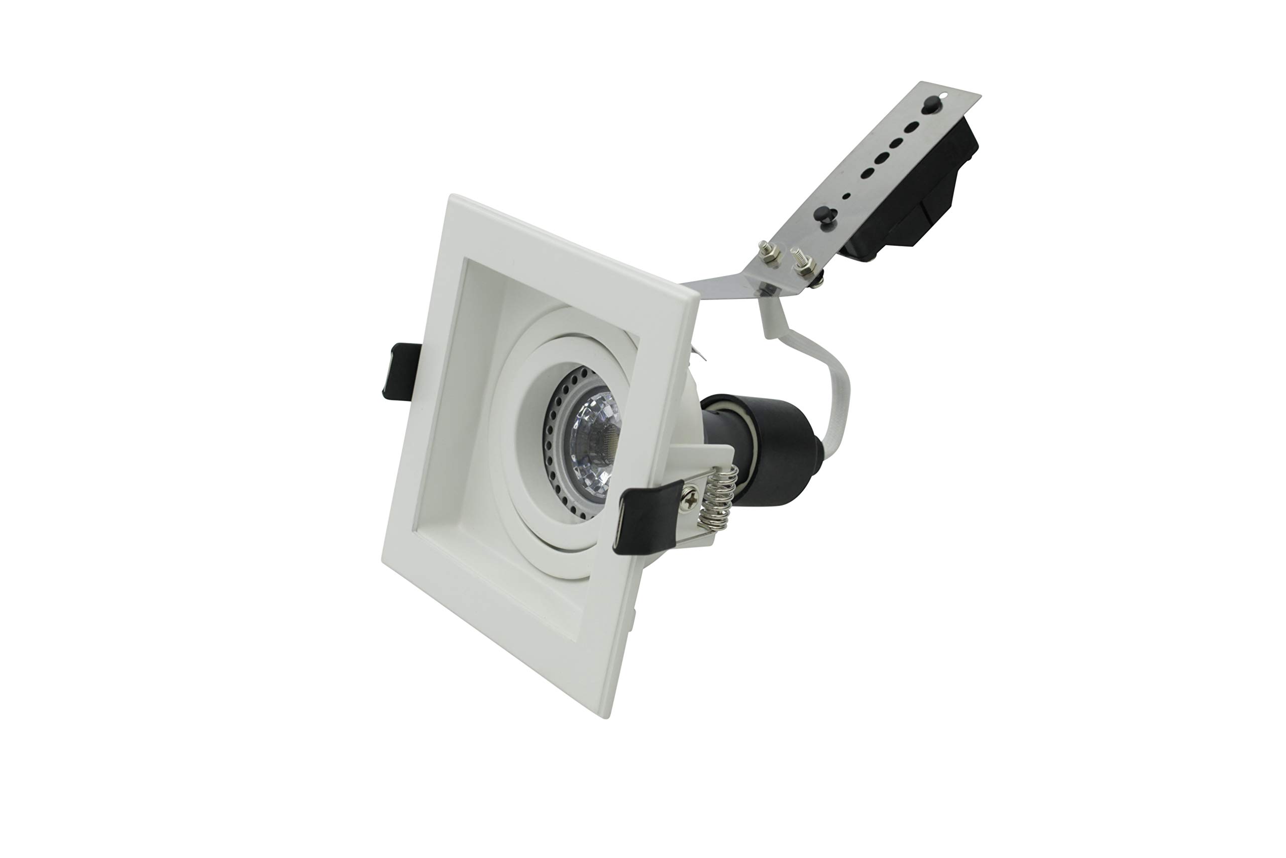 Faretto da incasso a LED Scout GU10, rettangolare, ultra piatto, dimmerabile, orientabile, bianco caldo, 3000 K, IP20, retroilluminato (bianco, set da 5)
