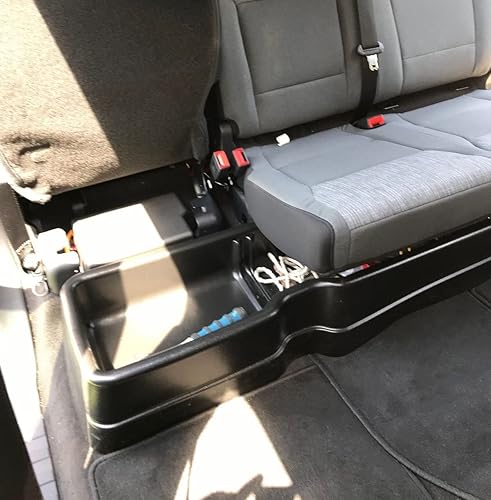 Miniatura 6 de ECOTRIC Caja de almacenamiento para debajo del asiento compatible con Ford F150 SuperCrew Cab 2015-2024 2017-2024 F250 F350 F450 Crewcab sin caja de