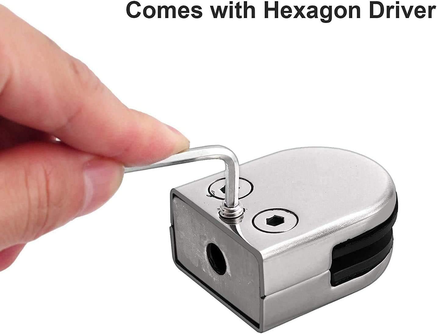 MYOYAY Railing Glass Clamp 24PCS Stainless Steel Tempered Glass Retainer Clips 6-8mm Adjustable Glass Bracket for Balustrade Staircase Handrail Glass Holder Metal Casting (Flat Back)