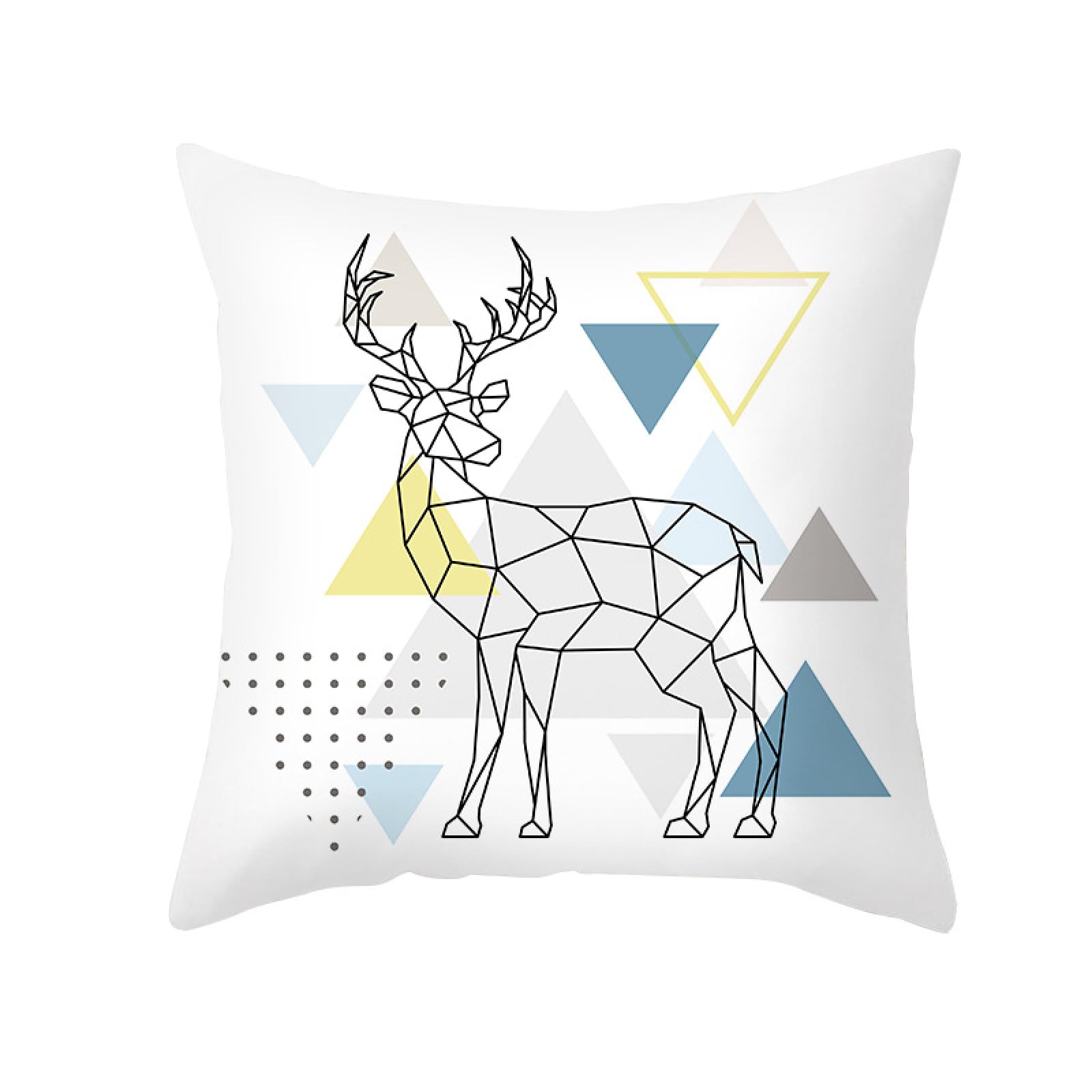 Cushion Covers Grey Yellow Geometry Pillow Cases Soft Linen Cushions with Covers Included Washable Sofa Cushions with Invisible Zip Pillowcase Breathable Pillow Cover 60x60 Cushion Cover 1 Pack