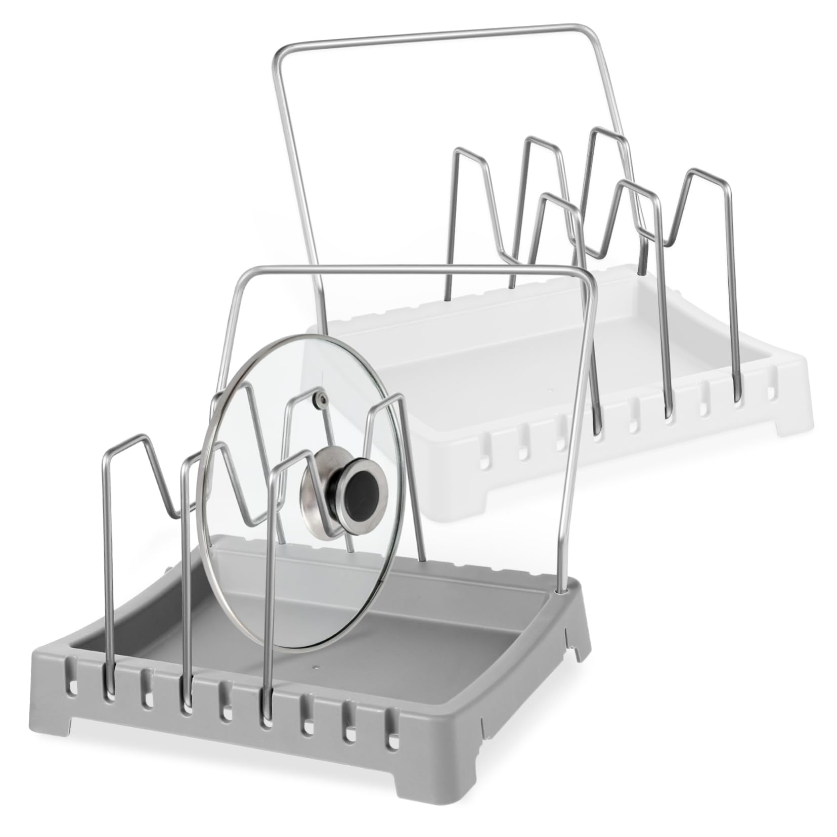 2piezas Rejilla Para Tapas De Ollas De Cocina Organizador De Sartenes Soporte Para Tapas De Ollas Material Resistente Para Cocina