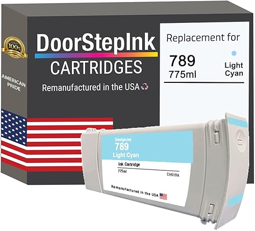 DoorStepInk Recambios de cartucho de tinta para HP 789 CH619A cian claro para impresoras DesignJet L25500 de 42 pulgadas de amplio formato DesignJet