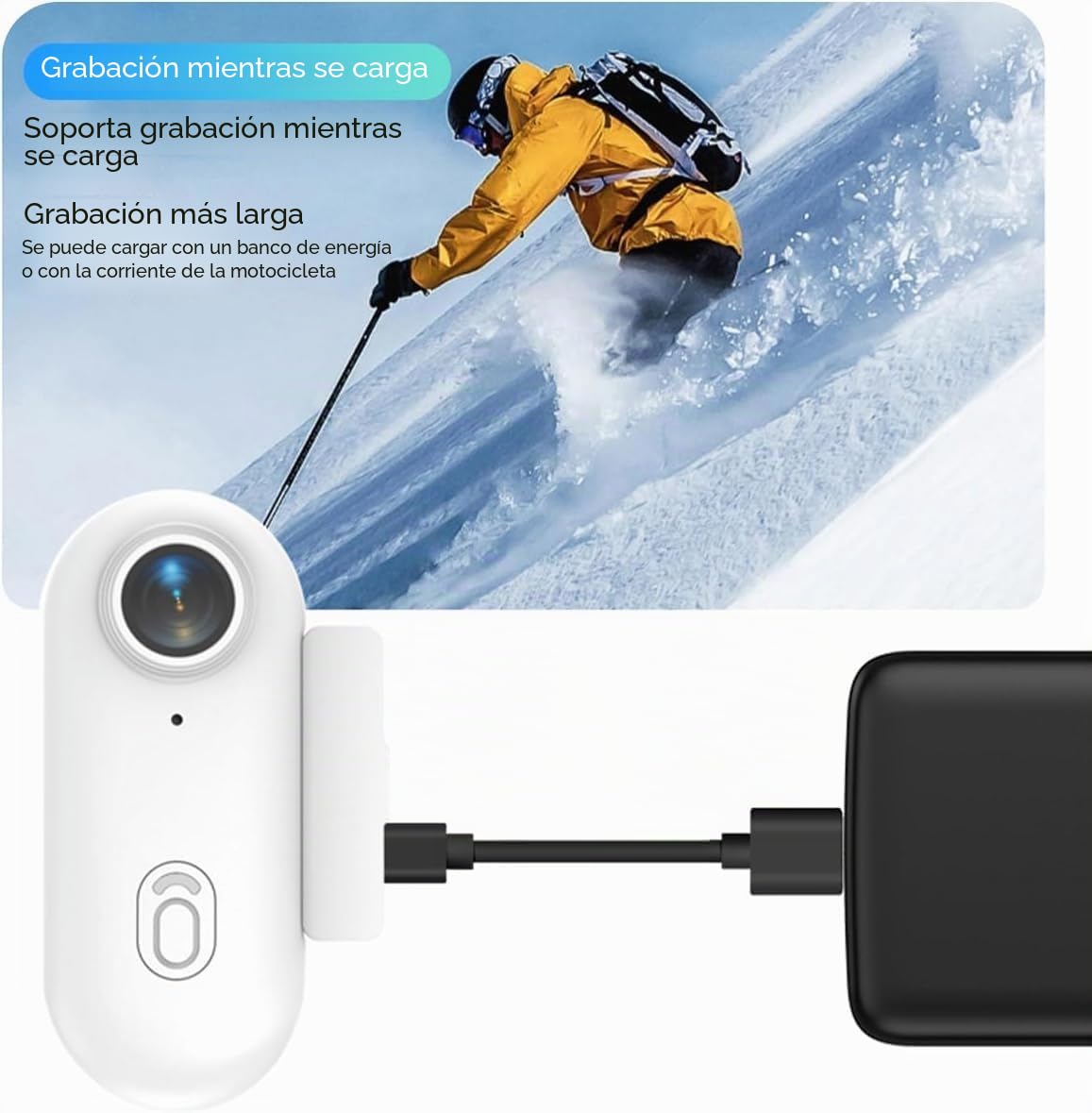 Winnes Minicámara deportiva WiFi, cámara de pulgar HD 1080P, lente gran angular de 120°, IP68, resistente al agua hasta 30 m, grabadora de video vlog (incluye tarjeta de memoria de 64 GB)color blanco
