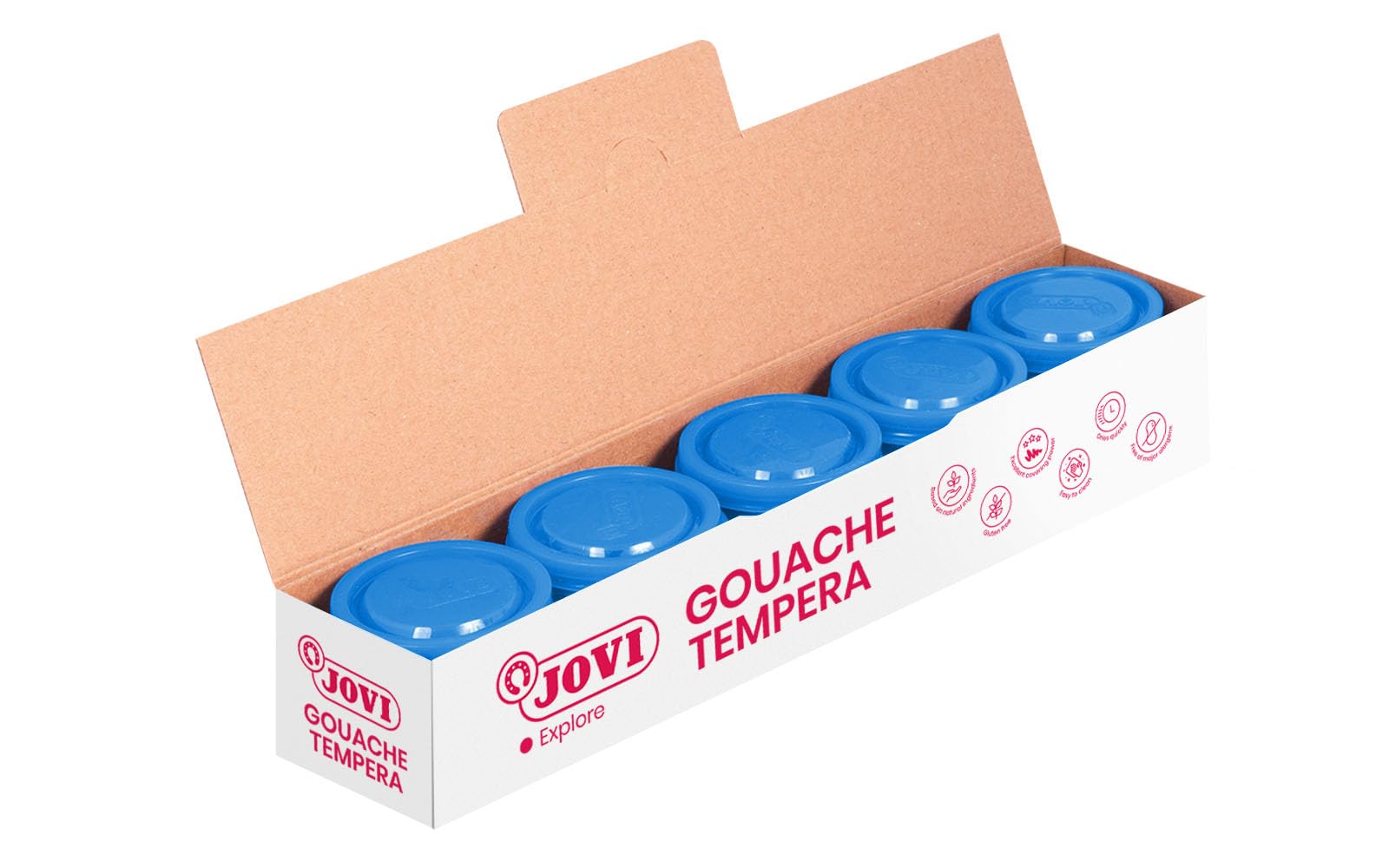 JOVI 50321 Tempera Paint 5 Pack 35 ml Cyan