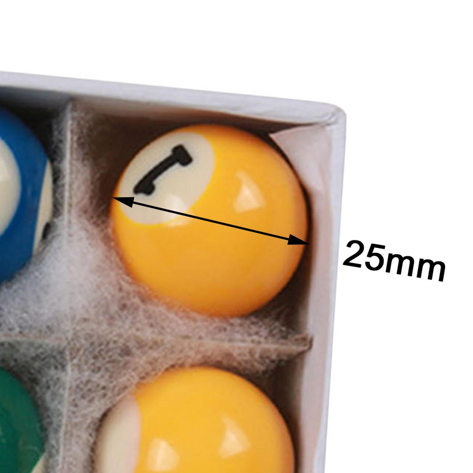 Mini Juego de Bolas de Billar 15 Bolas Numeradas 1 Bola Blanca Compacto Ligero