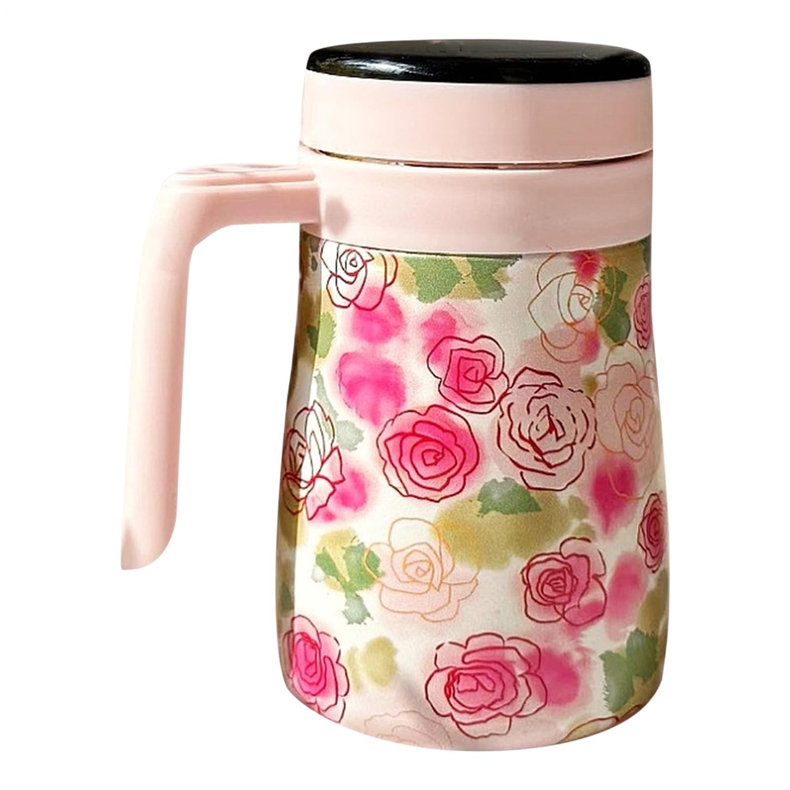 Jarra de café aislada con elegante acabado floral y cuerpo duradero de acero inoxidable