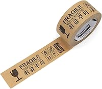 Vista 1 de Cinta de papel kraft marrón, 2 pulgadas x 43 yardas, superficie grabable sin recubrimiento para enmascarar, sellar y usar en embalaje, ecológica