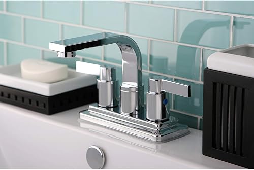 Miniatura 9 de Kingston Brass KB8462NDL NuvoFusion - Grifo de baño central de 4 pulgadas, 4-3/4 pulgadas en alcance de boquilla, latón pulido Latón