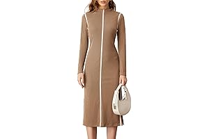 Elegant Pencil Dress for Casual or Formal Events - Women's 2024 Mock Neck Bodycon Dress