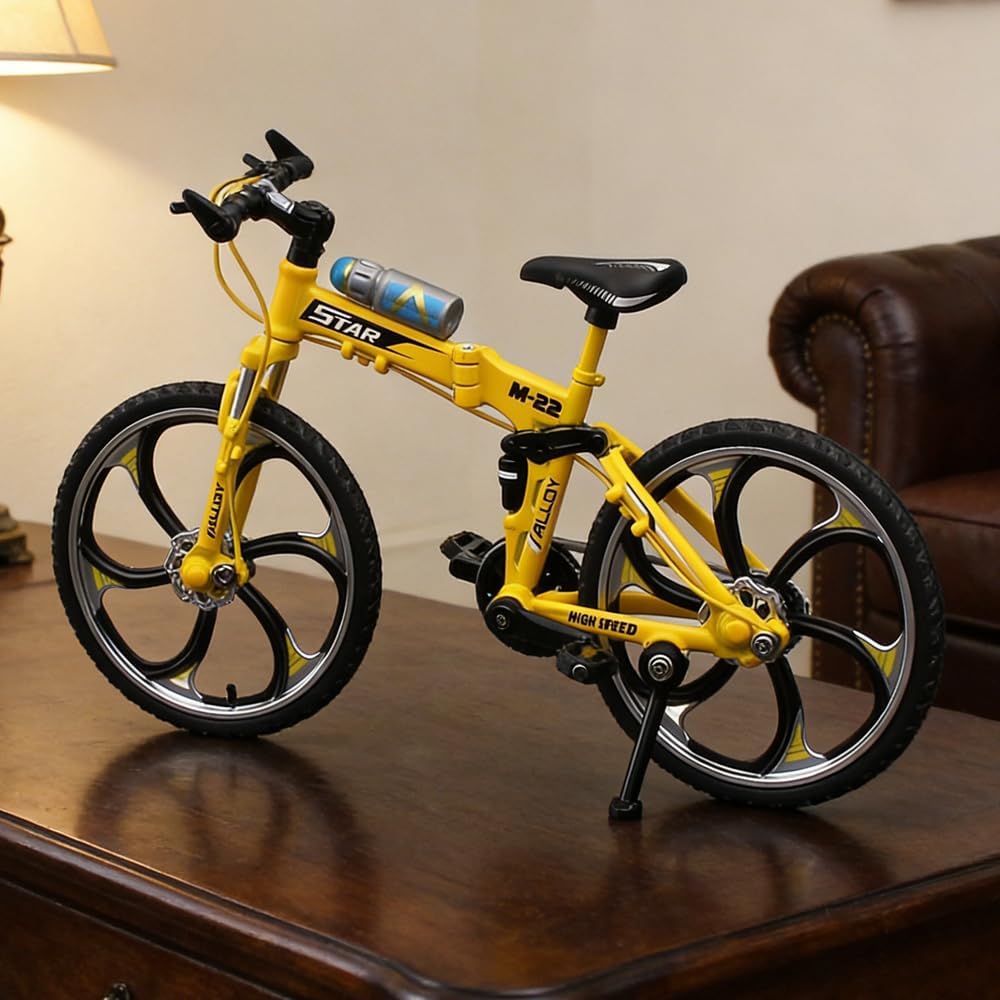 Finger Bicycle Model, Mini Mountain Bike Toy, 1:10 Mountain Bike Models, Finger Mountain Bike Model, Simulated Bicycle Model for Desk, Office, Collection and as a Gift