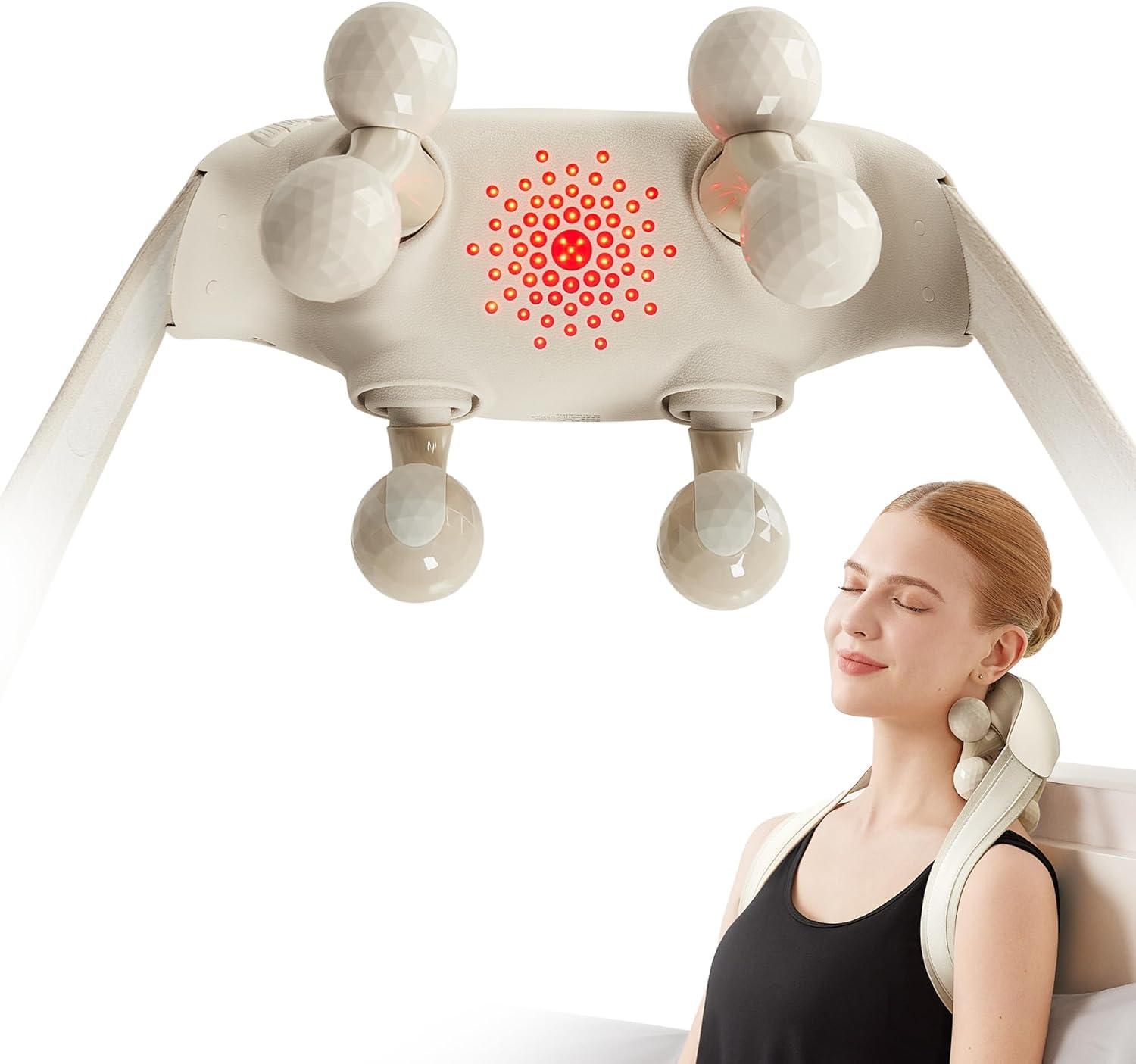 SKG Masseur de cou avec chaleur, masseur shiatsu pour les épaules, tête de massage blanche Comfier 6D, cadeaux pour hommes et femmes, H7 Ultra