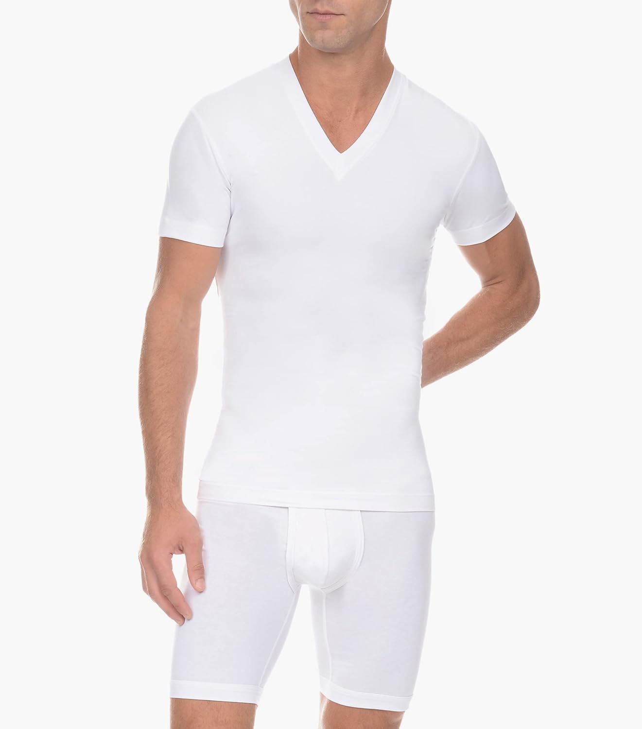2(X) IST Men's Shapewear Form V-Neck T-Shirt