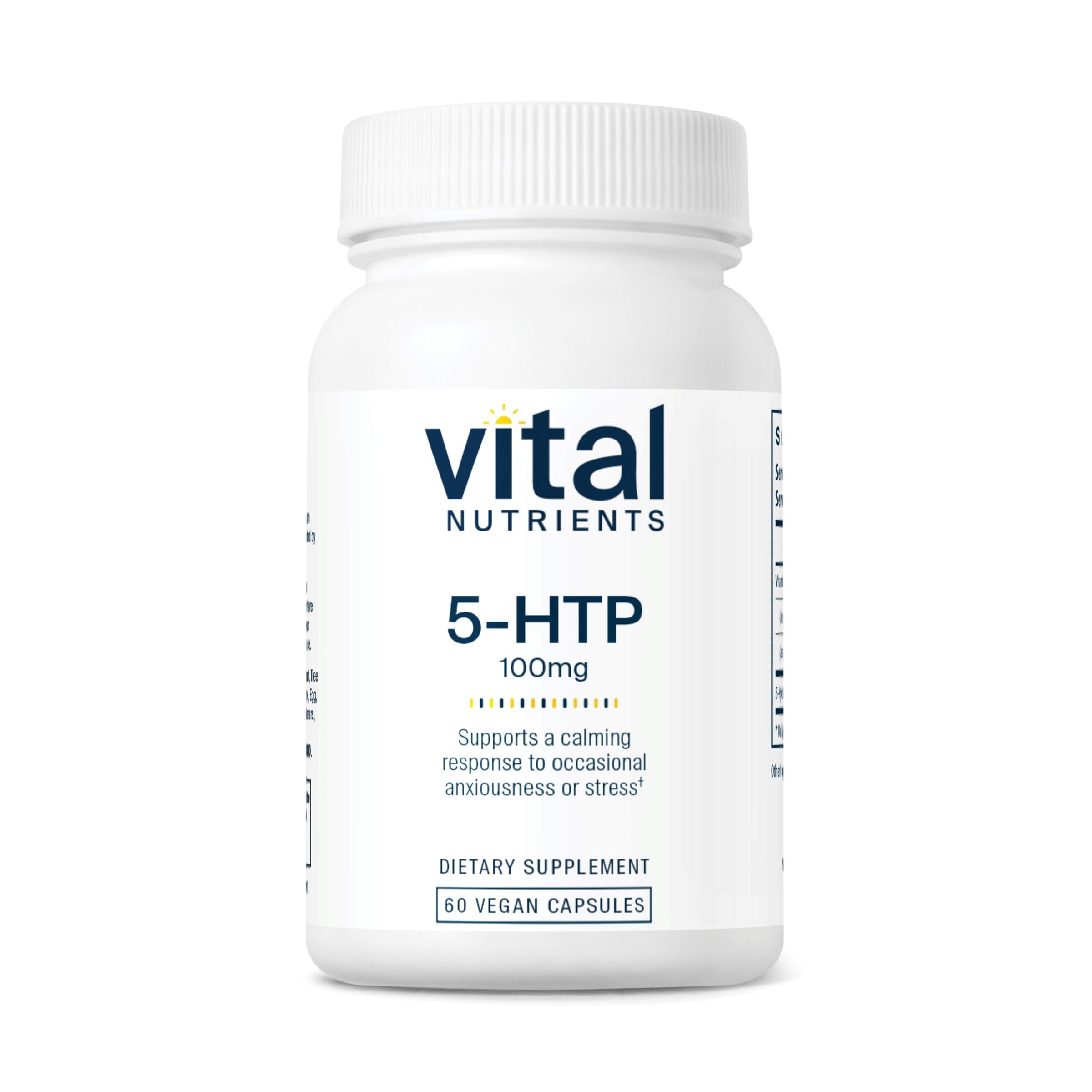 Vital Nutrients 5-HTP 100mg (5-hydroxytryptophan) | Vegan Serotonin Support Supplement* | Sleep and Stress Support | 5HTP and Vitamin B6 | Gluten, Dairy, Soy Free | Non-GMO | 60 Capsules