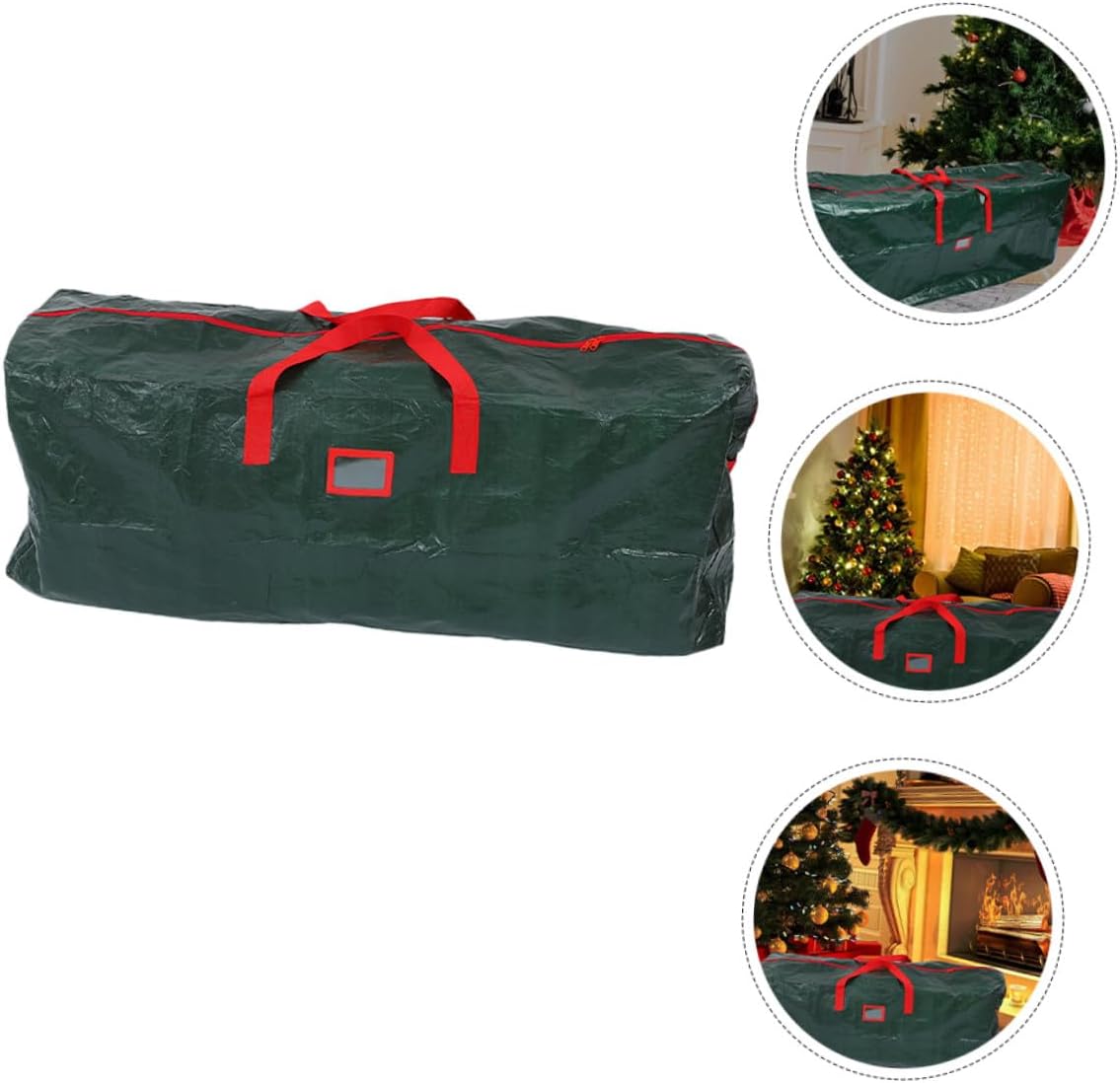 Waterproof Christmas Tree Storage Bag with Carry Handles, Large 135x34x68cm Green Dustproof Holiday Tree Organizer Pouch for Indoor Seasonal Decor