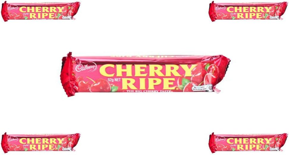 Cherry Ripe Chocolate Bar 52g x 5 Multiple Pack - Made in Australia by Cadburys - The Big Cherry Taste