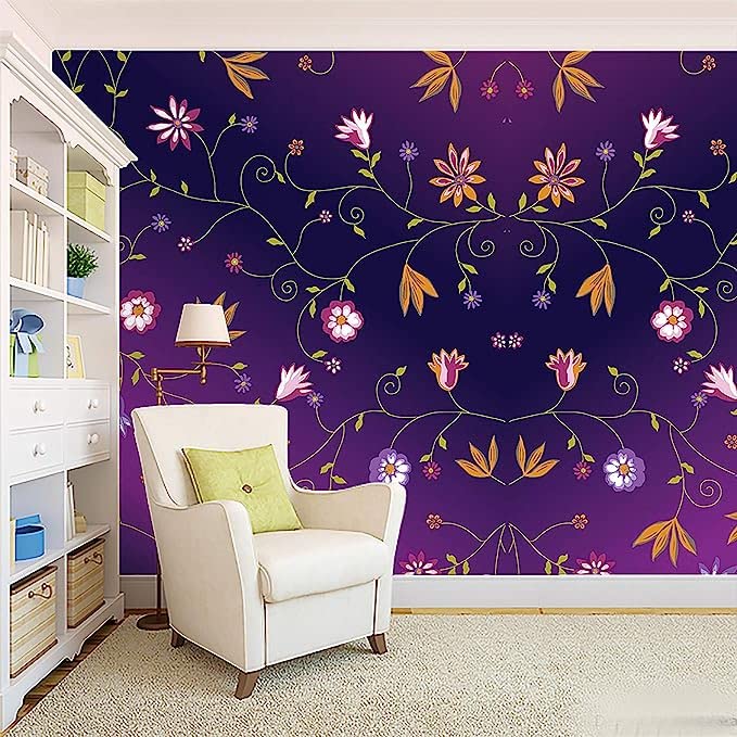PRINT PANDA Purple Smart Pastel Flowers Peel and Stick Wallpaper Wall Stickers for Home Decor, Living Room, Bedroom, Kids Room(R166) (16X50 INCH) X 1 Role (B0C13WVSWX) Amazon Price History, Amazon Price Tracker