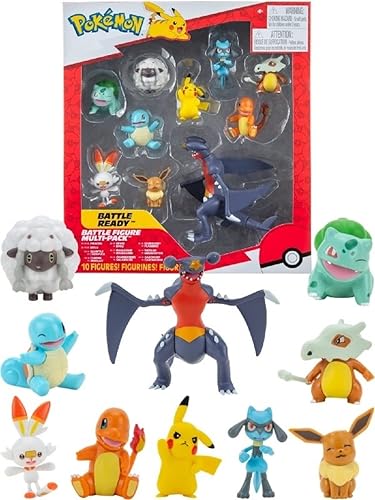 Pokemon pkw2567 - Figuras de batalla, paquete de 10 unidades, color negro