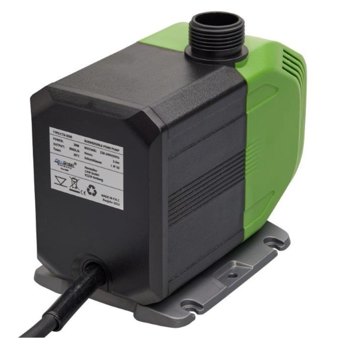 Teichpumpe 20 Watt Bachlaufpumpe Filterpumpe 3500l L/h Pumpe Aquarium