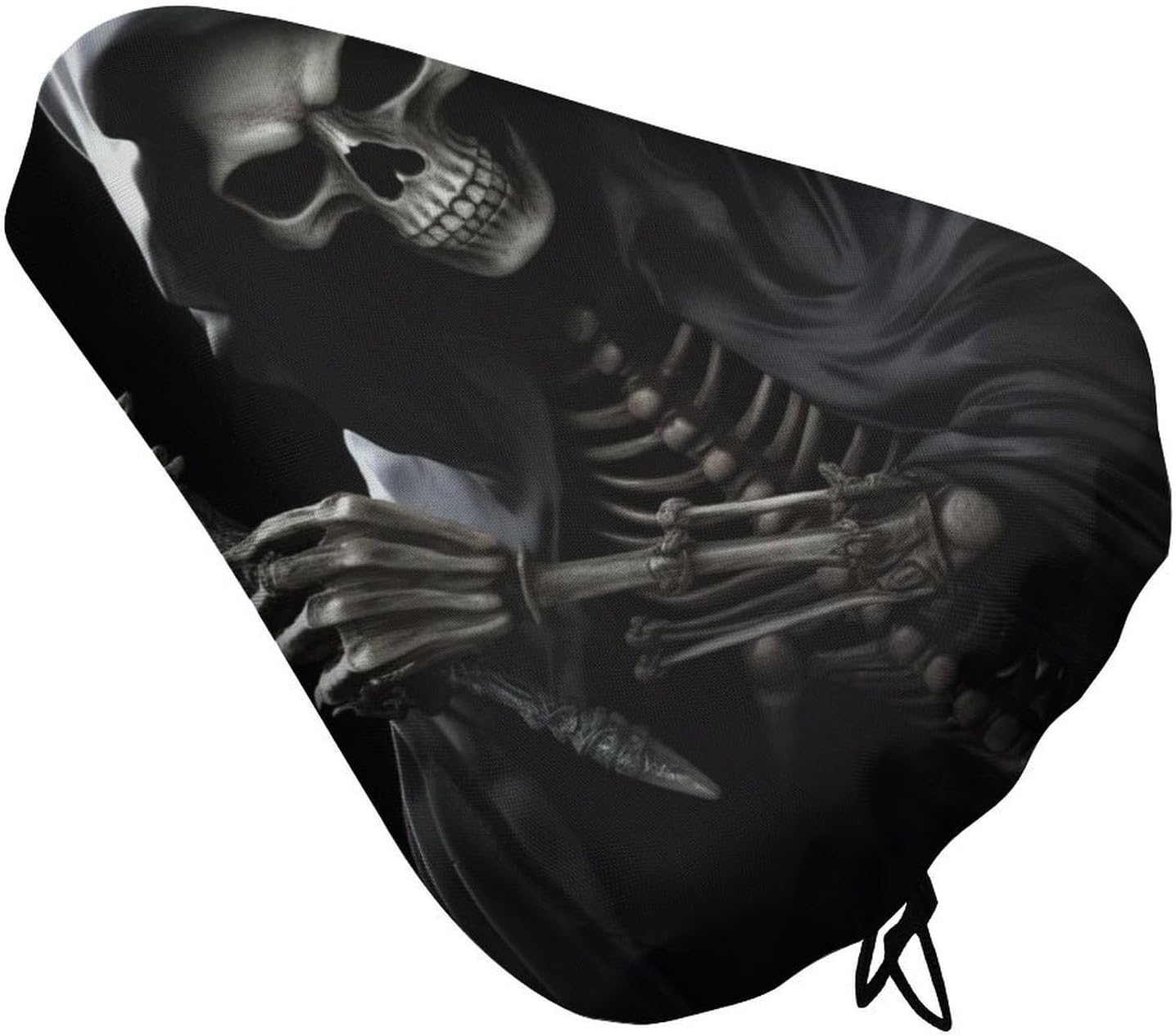 Waterproof Grim-Reaper Bike Seat Cushion Cover, Padded Bicycle Seat Cover with Drawstring for Men Women, Wide Bike Saddles Protector for Mountain Exercise Road City Outdoor Biking