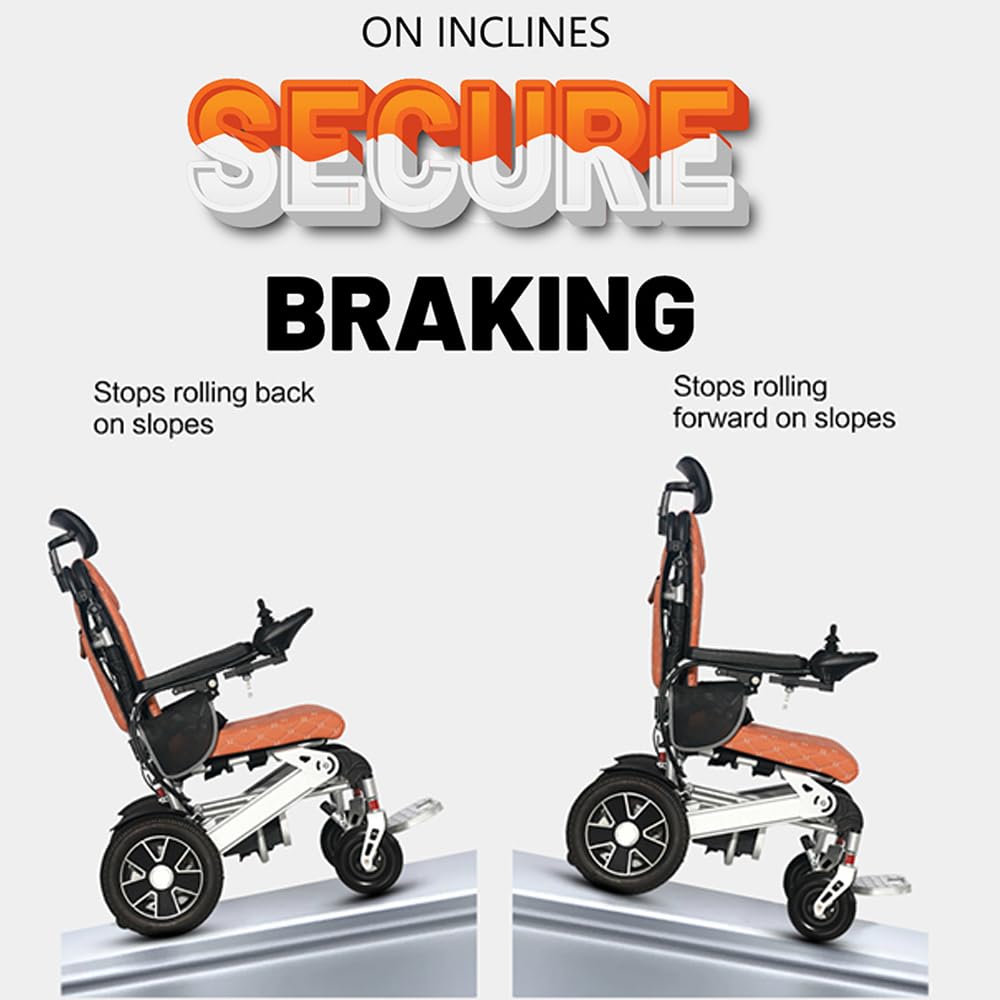 Silla de ruedas eléctrica, silla eléctrica plegable ligera, reclinable, 25 km todo terreno, motor de 500 W, batería de litio de 12 AH, ayuda de movilidad con control remoto
