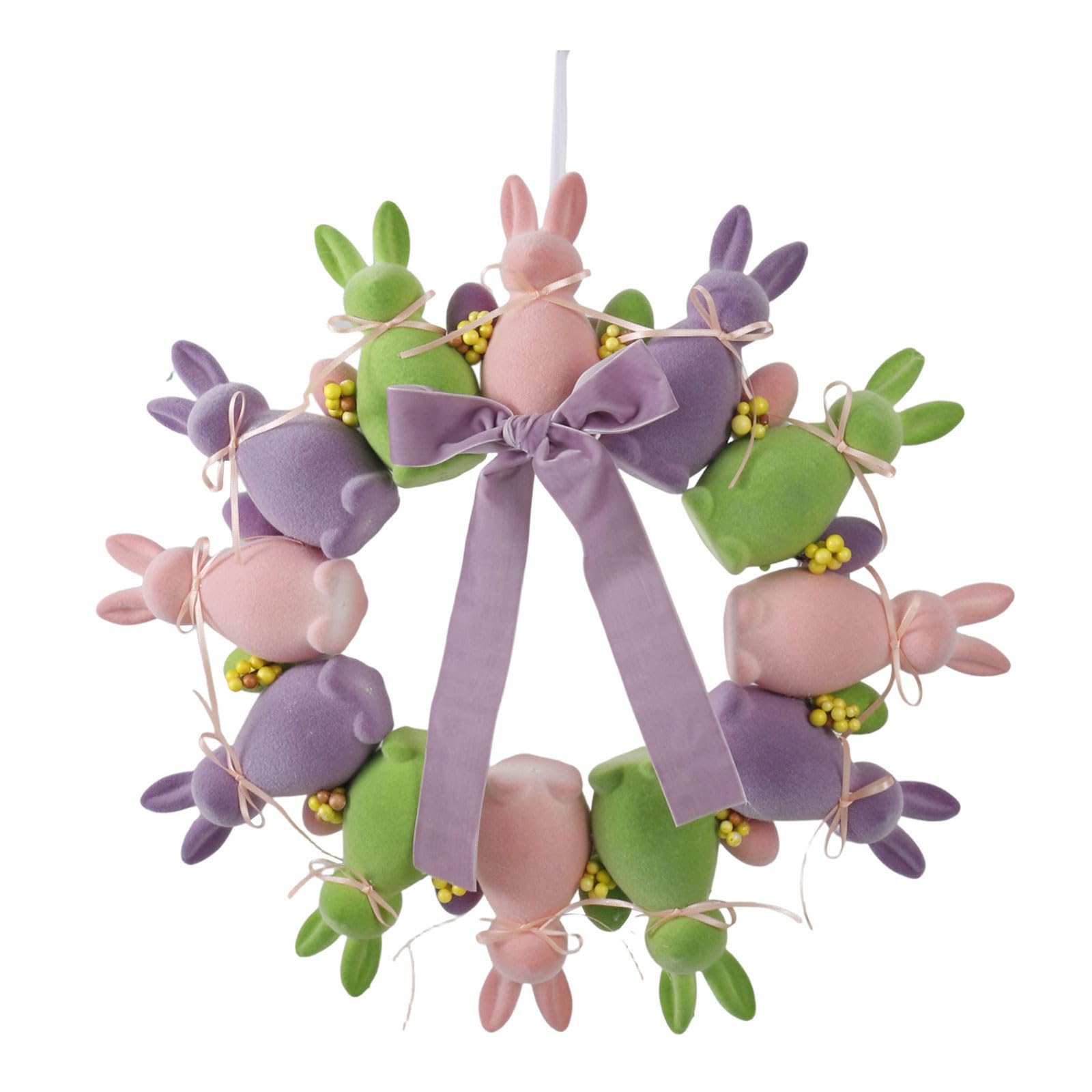 Themed Blanketed Conies Wreath Decorative Item for Entrance Room Interior and Photography Arrange Spume Blossomy Door Hanging Ornament