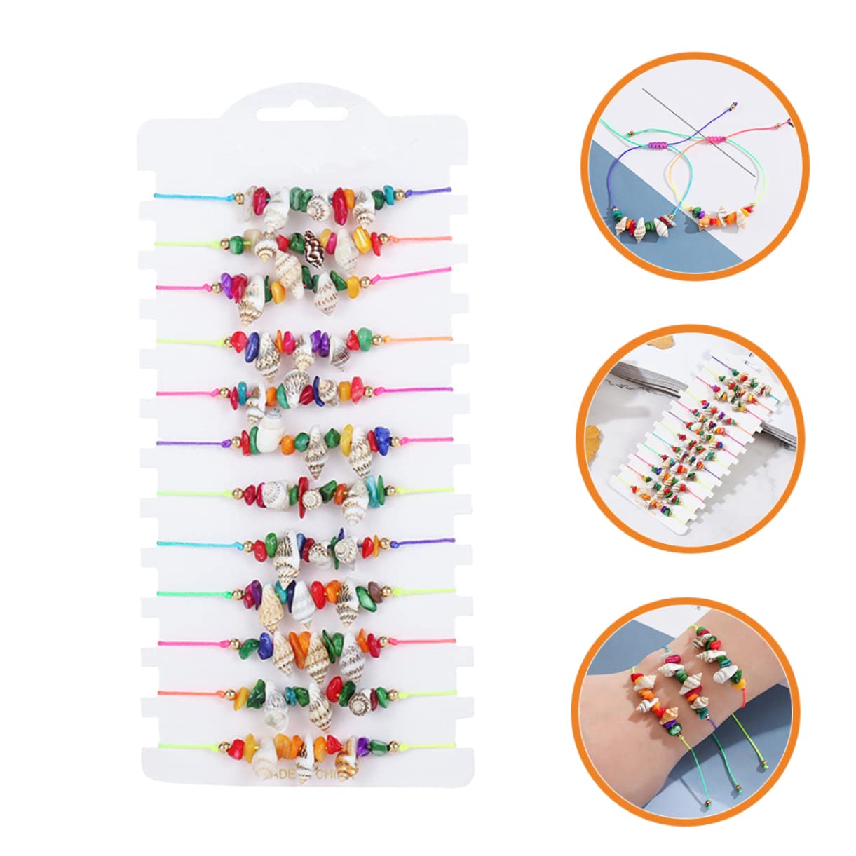 CALLARON Pulsera De Caracola Pulsera De Concha Tobillera De Playa Pulseras para Mujer Tobillera para Mujer Tobillera De Concha Pulseras De Amistad Cuerda De Cera